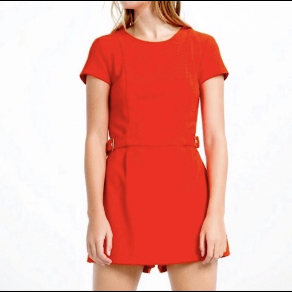 Zara Orange Vintage Style Romper Size Women’s XS